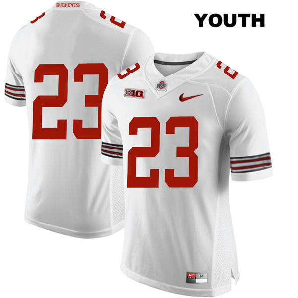 Ohio State Buckeyes Youth De'Shawn White #23 White Authentic Nike No Name College NCAA Stitched Football Jersey SZ19K81SE
